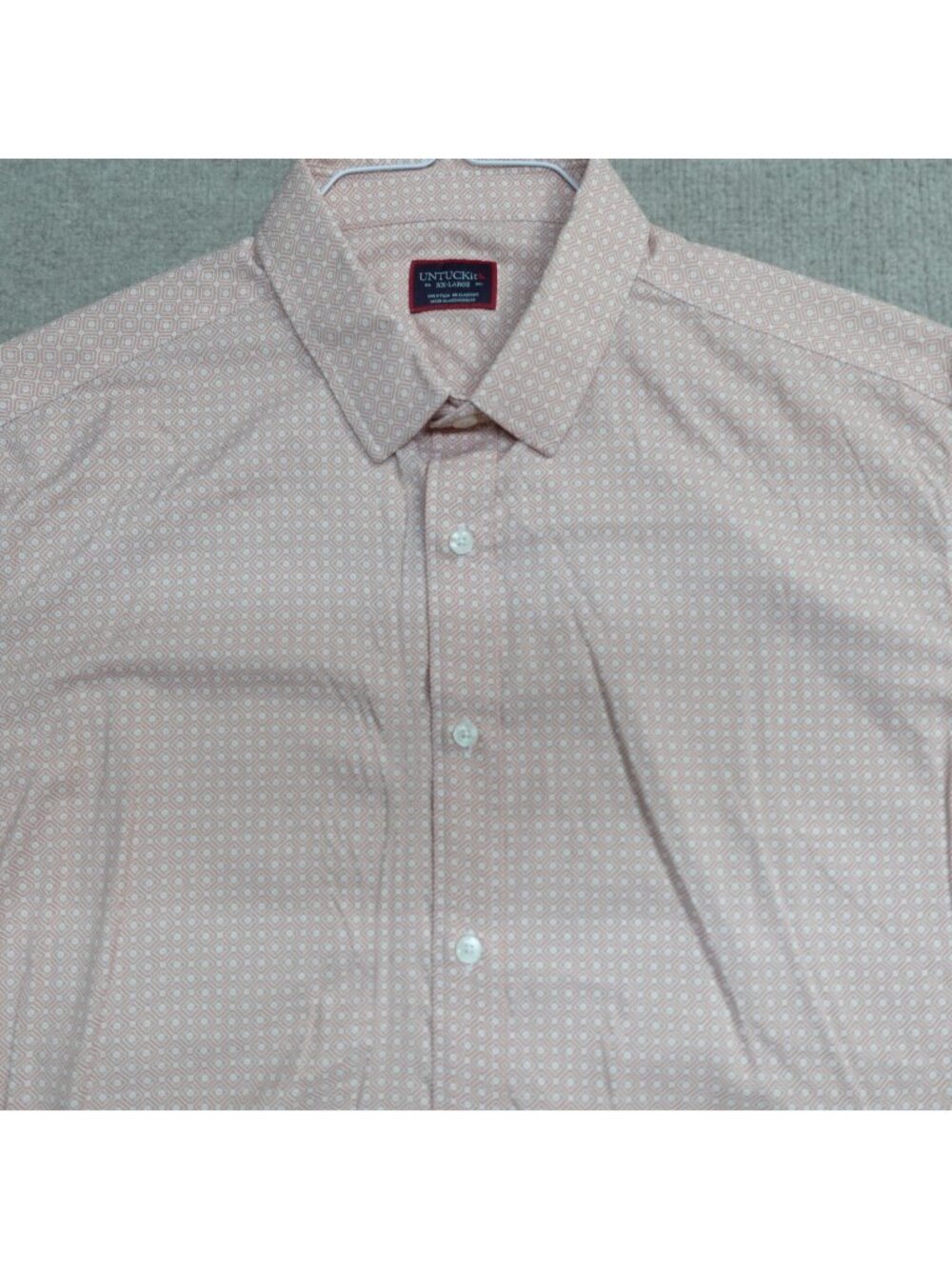 Untuckit Shirt 2XL Beige Kamari Performance Geometric Print